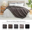 Amélie Home Luxury Striped Faux Fur Throw Blanket for Couch, Embossed Split Fur Cozy Fuzzy Fluffy Luxurious Soft Plush Sofa Chair Bed Gift Blankets for Women Men Wife Friend, 55"x70", Charcoal Gray by CozyNest Decor