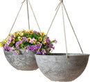 LA JOLIE MUSE Large Hanging Planters for Indoor Outdoor Plants, Hanging Flower Pots Marble Pattern (13.2 Inch,Set of 2) by CozyNest Decor
