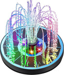 Solar Fountain Glass Panel with 2200 mah Battery, 3.5W Floating Solar Water Fountain with 4 Fixed Rods, Solar Fountain Pump for Bird Bath, Garden, Pond, Pool, Outdoor-Colorful Lights by GreenHaven Gardens