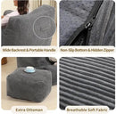 Comfy Gaint Bean Bag Chair with Ottoman, Huge Bean Bag Armchair for Adults and Teens, Dark Grey by CozyNest Decor