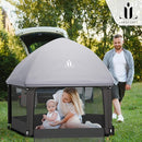 Pop-Up Playpen for Babies & Toddlers Foldable with Canopy (UPF 50), Self-Inflating Playmat, Wind Shade & Carry Bag Durable Baby Beach Tent, Outdoor by TinyTreasures Baby Boutique