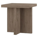 Henn&Hart 22" Wide Square Side Table in Weathered Gray, for Home, Living Room, Bedroom, Entertainment Room, Office by CozyNest Decor