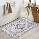Lahome Boho Round Rug - 8Ft Washable Area Rug, Non-Slip Small Bathroom Rug, Lightweight Bedroom Throw, Oriental Distressed Print Carpet for Entryway, Sofa, Nursery, Kids Room by TinyTreasures Baby Boutique