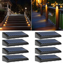 Solar Fence Lights Outdoor Waterproof IP65, 8 Pack Fence Lights Solar Powered 60 Lumens Auto On/Off Step Wall Lights Outside Decorations for Yard, Porch, Patio, Stairs, Pool, Deck, Garden- Warm Light by GreenHaven Gardens