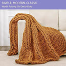Bigacogo Chunky Knit Throw Blanket for Couch, 51x63 inches, 100% Hand Knitted with Thick Jumbo Chenille Yarn, Cozy Soft Large Rope Knot Cable Crochet Blankets for Sofa Bed Living Room, Burnt Orange by CozyNest Decor
