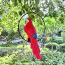 Lifelike Parrot Garden Statues Hanging Decor Ornaments Figurines Sculpture for Patio Lawn Yard, Blue Tail (Red Tail) by GreenHaven Gardens