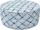 LVTXIII Outdoor Inflatable Ottoman, Fade-Resistant Round Footrest Stool D31”x H14”, Portable Patio Pouf for Garden Camping or Home Use, Boho Geometry Blue by CozyNest Decor