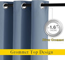 NICETOWN Bedroom Blackout Curtains and Drapes 48" Long 2 Panels Set - Window Treatment Thermal Insulated Solid Grommet Window Treatment for Home Office (Stone Blue, W37 x L48) by TinyTreasures Baby Boutique