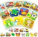 Benresive Wooden Toddler Puzzles, Montessori Toys for 1 2 3 Year Old Boys, Toys for 1 2 3 Year Old Boy Birthday Gifts, 12 Pack Vehicle Toddler Learning Educational Puzzles by TinyTreasures Baby Boutique