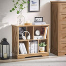 Farmhouse 5 Cube Bookshelf, Storage Organizer Bookcase, Kids Toy Storage Cabinet, Small Bookshelves Storage Organizer Shelf, Wood Display Cabinet Book Shelves for Bedroom,Living Room,Natural Oak by CozyNest Decor
