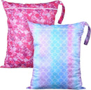Shappy 2 Pcs Large Travel Laundry Bag Washable Waterproof Wet Dry Large Dirty Clothes Bag Bathing Workout(Mermaid Style) by TinyTreasures Baby Boutique