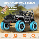 ANPABO 24V 2 Seater Ride On Car for Kids w/EVA Tires, 4X200W Motors, 4 Shock Absorbers, 2.4G Remote Control, Bluetooth Radio, LED Headlights & Searchlights, Electric Car for Kids Ages 3-8, Black by TinyTreasures Baby Boutique