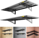 2Pack 1.64x4ft Adjustable Metal Garage Wall Shelving Heavy Duty Garage Storage Shelf Wall Mounted Black by GreenHaven Gardens