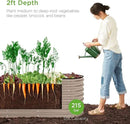 Best Choice Products 8x2x2ft Metal Raised Garden Bed, Oval Outdoor Deep Root Planter Box for Vegetables, Herbs w/ 4 Support Bars, 215 Gal Capacity - Taupe by GreenHaven Gardens
