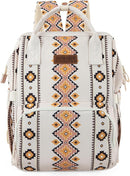 Wrangler Diaper Bag Backpack Aztec Travel Backpack Purses Western Multi-Function Baby Bags for Mom with Waterproof Insulated Pockets by TinyTreasures Baby Boutique