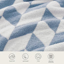Snuggle Sac Twin Size Blue Blankets for Bed, Super Soft Warm Blankets Oversized Cozy Knit Fuzzy Blanket for Living Room, Chevron Blue,60x80 inches by TinyTreasures Baby Boutique