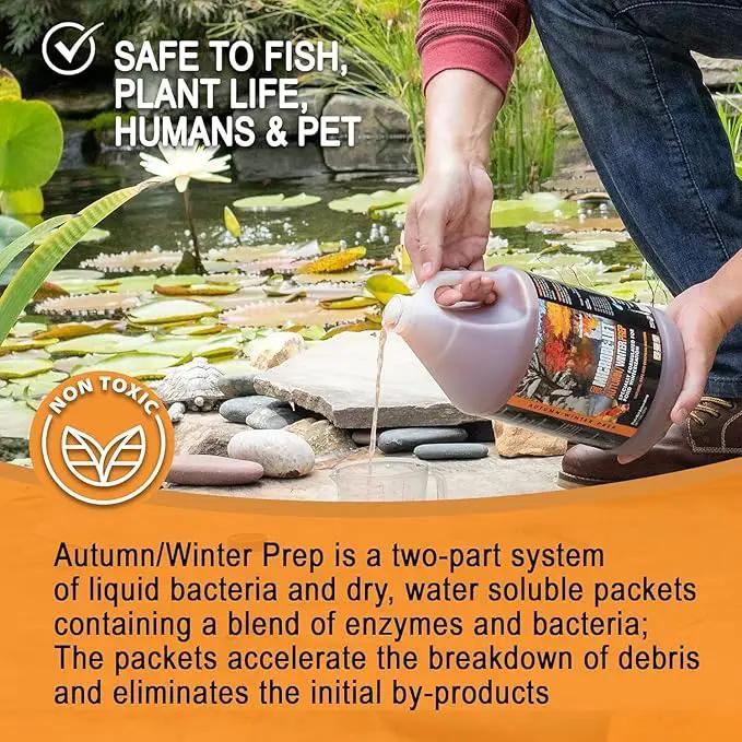 MICROBE-LIFT AUTPREPGK Autumn and Winter Prep Seasonal Conditioner for Ponds and Outdoor Water Gardens, 1 Gallon Liquid and 8 2-Ounce Packets, photo 4 of 5