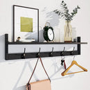 AMBIRD Wall Hooks with Shelf Entryway Hanging Wood Coat Hooks with Shelf Wall-Mounted Coat Hook Rack with 5 Dual Hooks for Bathroom, Living Room, Bedroom (Stylish) by CozyNest Decor