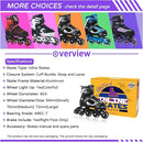 Nattork Blade Roller Skates for Boys with Light Up Wheel, Outdoor & Indoor Illuminating Black Inline Skates for Boys Little Kids Toddler Ages 5-8 4 5 6, Beginners by TinyTreasures Baby Boutique