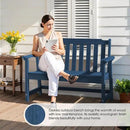 Ciokea 46" Heavy Duty Outdoor Bench Set of 2, HDPE Weatherproof Garden Bench, 2-Person Memorial Benches with 660 Lbs, Waterproof Patio Porch Benches for Outside Business Office Backyard, Navy Blue by GreenHaven Gardens