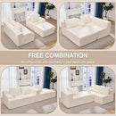 Hobestluk Modular Sectional Sofa Couches 108" L-Shape Couch 3 Seat Modular Sofa Memory Foam Sectional Couches for Living Room, Boneless Couch with Oversized Chaise (White, Right Facing) by CozyNest Decor