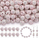 160pcs 10mm Rhinestone Beads for Jewelry Making, Pink White Shiny Round Disco Ball Beads Bulk, Sparkle Crystal Clay Christmas for Bracelet Baseball Necklace Earring Crafting and DIY by TinyTreasures Baby Boutique