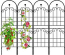 LZRS 4 Pack 71x20in Rustic Iron Arch Decoration Garden Trellis with Black Metal Coating – Perfect for Supporting Climbing Plants Outdoor, Roses, Vines, Flowers, and Vegetables. by GreenHaven Gardens
