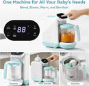 Chefhandy Baby Food Maker, Steamer & Blender, Puree Maker with Auto/Manual Blend, Steam Basket, Bottle Warmer & Sterili-zer, Compact Easy-to-Clean Baby Food Processor (White Blue) by TinyTreasures Baby Boutique