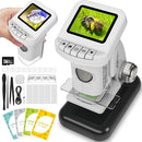 Rechargeable Digital Microscope for Kids 1200X - 2'' LCD Screen STEM Toy with 32G SD Card for Photo/Video, Portable Pocket Microscope for Boys Girls Ages 6,7,8-12, Science Kit Gift Birthday Christmas by TinyTreasures Baby Boutique
