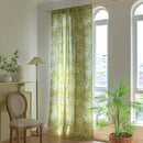 Sutuo Home Boho Curtains 84 Inches Length for Bedroom Living Room, Printed Cotton Linen Rod Pocket Rustic Farmhouse Bohemian Tassels Window Treatment, 1 Panel 59" W x 84" L, Green Botanic Leaves by CozyNest Decor