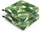 LVTXIII Patio Chair Cushions 22"x22"x3", Water-Repellent Outdoor Seat Cushions for Patio Furniture, Square Chair Pads with Ties for Home Garden Decoration, Set of 2, Swaying Palms Green by GreenHaven Gardens