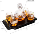 Etched World Map Globe Whiskey Decanter Set 750ML With 4 10OZ Map Glasses 13 H X 13 L By The Wine Sa by The Wine Savant