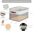 DECOMOMO Storage Bins Fabric Storage Baskets for Shelves, Linen Closet Organization Toys Nursery (Grey and White, Large - 1 Pack)