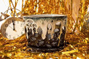 rePotme 5 inch Floral Cutout Ceramic Orchid Pot (Honey Cream Over Coffee) by GreenHaven Gardens