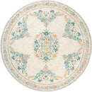 jinchan Round Rug 8ft Area Rugs,Vintage Floral Distressed Design Machine Washable Soft Non-Slip Low-Pile Ultra-Thin Circle Rug for Living Room Dining Room Bedroom Home Office (8' Round,Apricot Multi) by TinyTreasures Baby Boutique