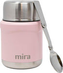 MIRA 15 oz Insulated Food Thermos for hot and cold foods - Leak-Proof Stainless Steel Container with Spoon - Rose Pink by TinyTreasures Baby Boutique