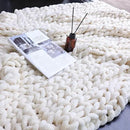 Maetoow Chenille Chunky Knit Blanket Throw （50×60 Inch）, Handmade Warm & Cozy Blanket Couch, Bed, Home Decor, Soft Breathable Fleece Banket, Christmas Thick and Giant Yarn Throws，Cream by CozyNest Decor