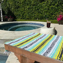 Del Mex Classic Mexican Blanket, Large Authentic Woven Falsa Throw (70"x50"), Artisan Southwest Décor for Beach, Yoga, Outdoors (Mint/Yellow) by CozyNest Decor
