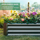 Land Guard 2 Pack 8×4×1ft Galvanized Metal Raised Garden Bed, Metal Planter Kit Box Outdoor for Deep-Rooted Vegetables, Flowers, Green and Herbs (Mid-Grey) by CozyNest Decor