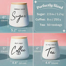 Coffee Tea and Sugar Ceramic Canister Set - 3-Piece Airtight Kitchen Canisters for Countertop - Coffee Bar Container Set by CozyNest Decor