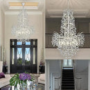 H61'' Modern Silver K9 Crystal High Ceiling Chandeliers, 23-Lights Staircase Chandeliers,Large Crystal Tree Branch Chandelier, D40'' Foyer Chandelier,for Living Room,Entryway by CozyNest Decor