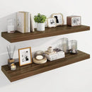 Marsmiles 39" Floating Shelves for Wall, Wooden Shelves with Invisible Brackets Set of 2, Rustic Farmhouse Wall Mounted Shelf for Kitchen Bathroom Living Room Study, Walnut by CozyNest Decor