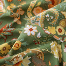 ABREEZE Paisley Bedding Sets 3Pcs Brushed Cotton Duvet Cover Set Queen Size Rustic Damask Green Floral Comforter Cover with Zipper Closure Boho Bedding Collections by CozyNest Decor