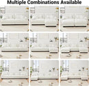 U Shaped Couch Sectional Couch, 4-Seater Cloud Couch Sectional Oversized Couch, Sofa Bed Couch with Round Bolster Armrests 6 Pillows, Modular Couch Home Sofa Living Room Couch(White) by CozyNest Decor