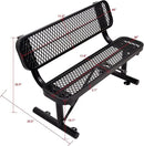 4 FT Heavy Duty Metal Park Bench with Back for Outside, Outdoor Black Bench with Backrest & Portable Frame, 1-3 Person Seat-Commercial Benches Garden Benches for Outdoors by GreenHaven Gardens