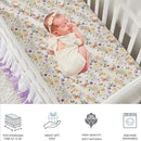 Brandream Wildflower Butterfly Crib Bedding Sets for Girls Nursery Set 3-Piece Farmhouse Quilt Comforter Set, Baby or Toddler Fitted Sheet, Double Crib Skirt, Cotton by TinyTreasures Baby Boutique
