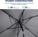 SUNVIVI OUTDOOR Patio Umbrella, 6.5' x 10' Rectangular Patio Umbrella, Metal Pole Square Outdoor Umbrella with Crank and Push Button Tilt, 6 Steel Ribs, Polyester Canopy by GreenHaven Gardens