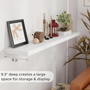 55 Inch Floating Shelves White, Rustic Wood Floating Shelf Wall Mounted, 9 Inch Deep Floating Shelf for Kitchen, Bedroom, 55 x 9 Wall Shelves for Home Storage, Set of 1 by CozyNest Decor