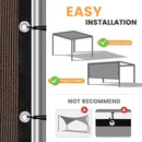 VICLLAX Shade Fabric Sun Shade Cloth with Every 2 FT Grommets for Patio Garden Pergola Cover Canopy 19x24 FT, Mocha