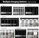 RAIN CITY Black Blackout Curtains Back Tab 2 Panels 70x90 by CozyNest Decor